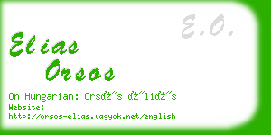 elias orsos business card